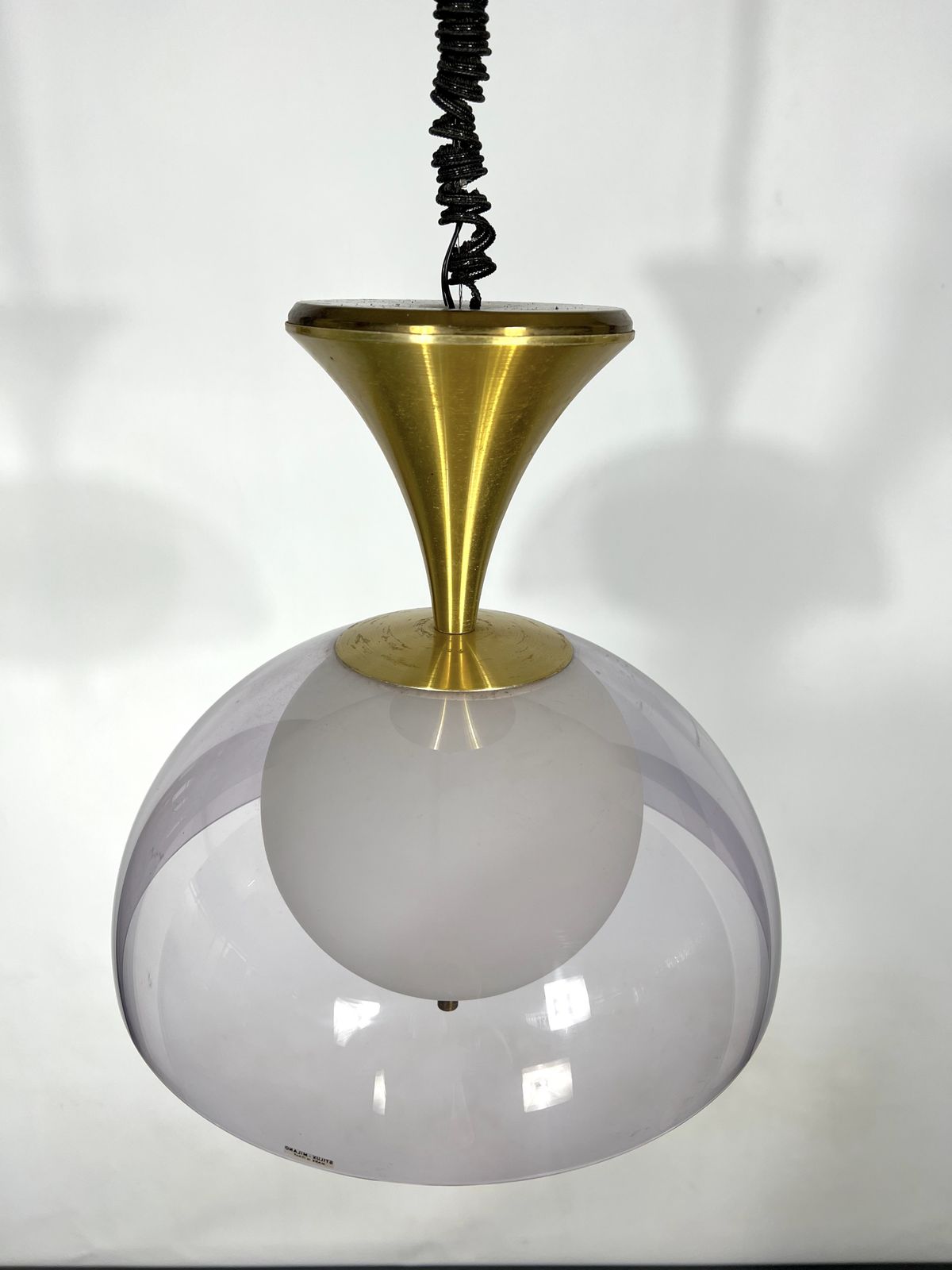 Vintage Brass Stilux Milano Chandelier. Italy 1960s photo furniture