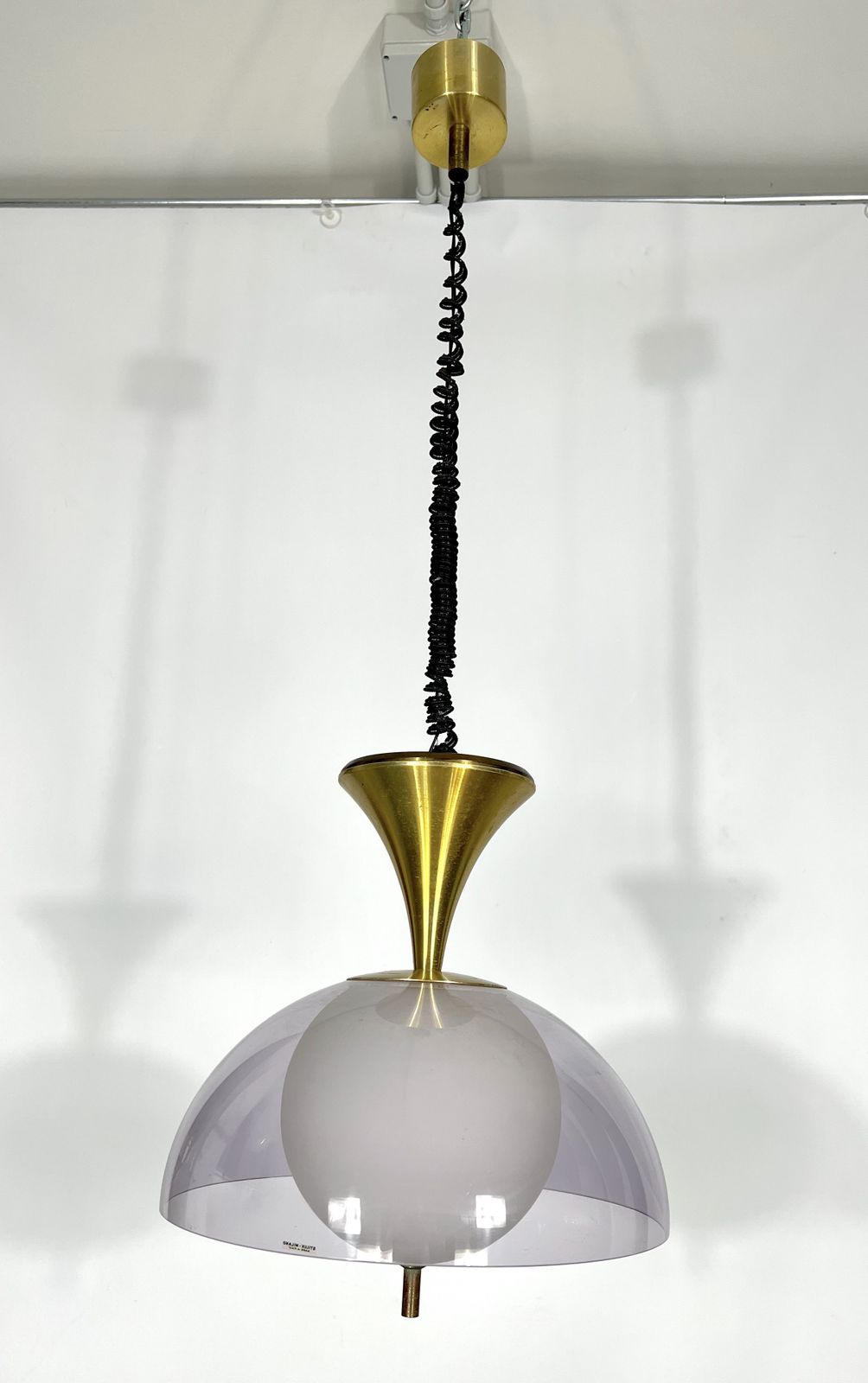 Vintage Brass Stilux Milano Chandelier. Italy 1960s