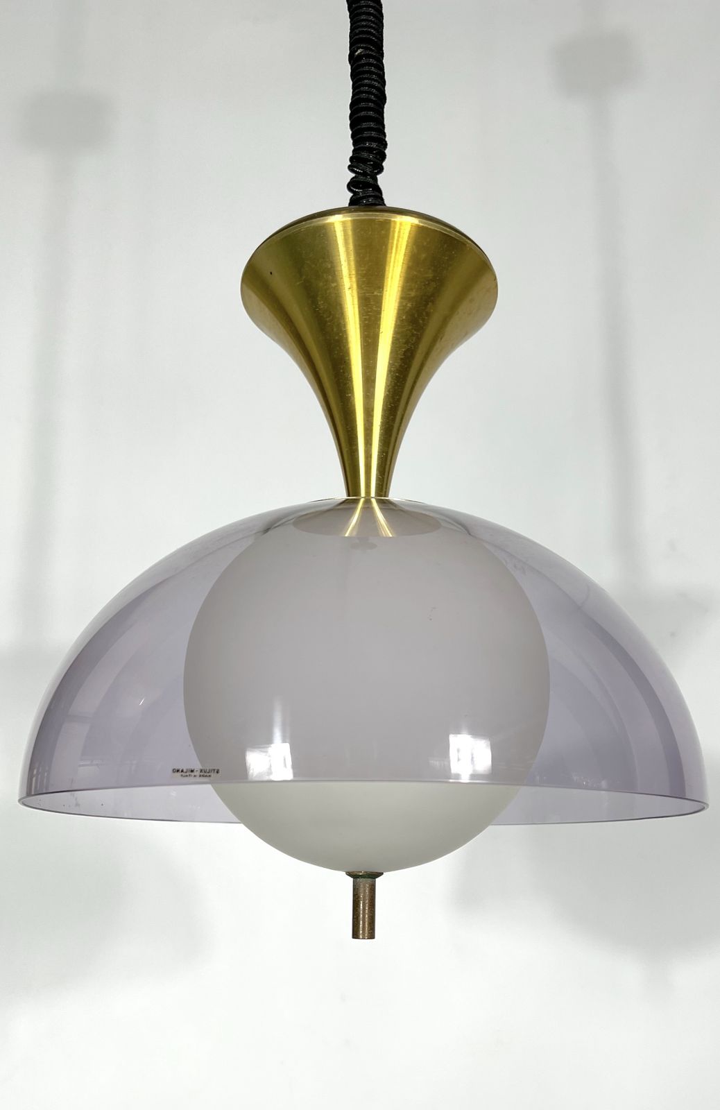 Lighting Vintage Brass Stilux Milano Chandelier. Italy 1960s photo