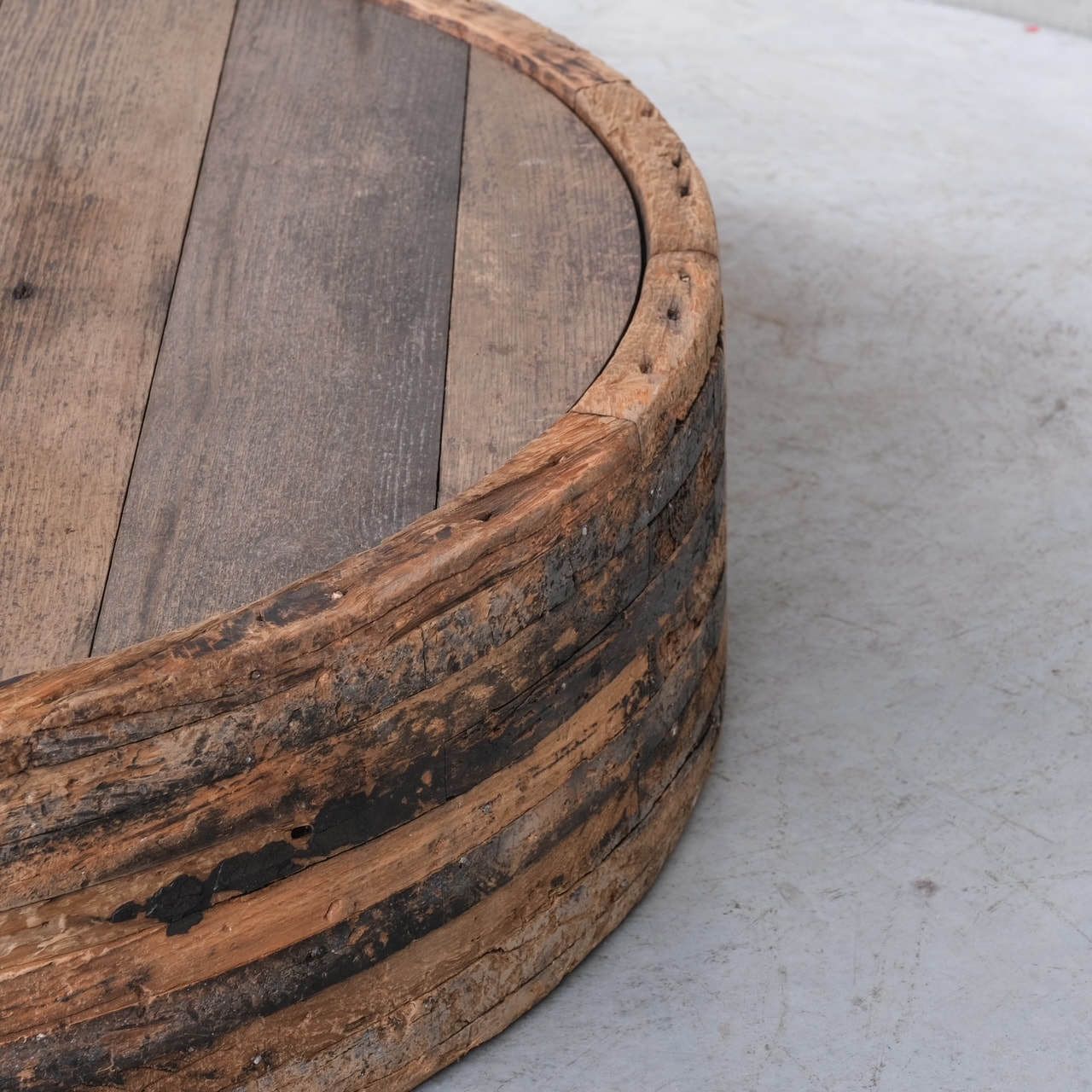 Primitive Brutalist Wooden French Mid Century Coffee Table photo Furniture