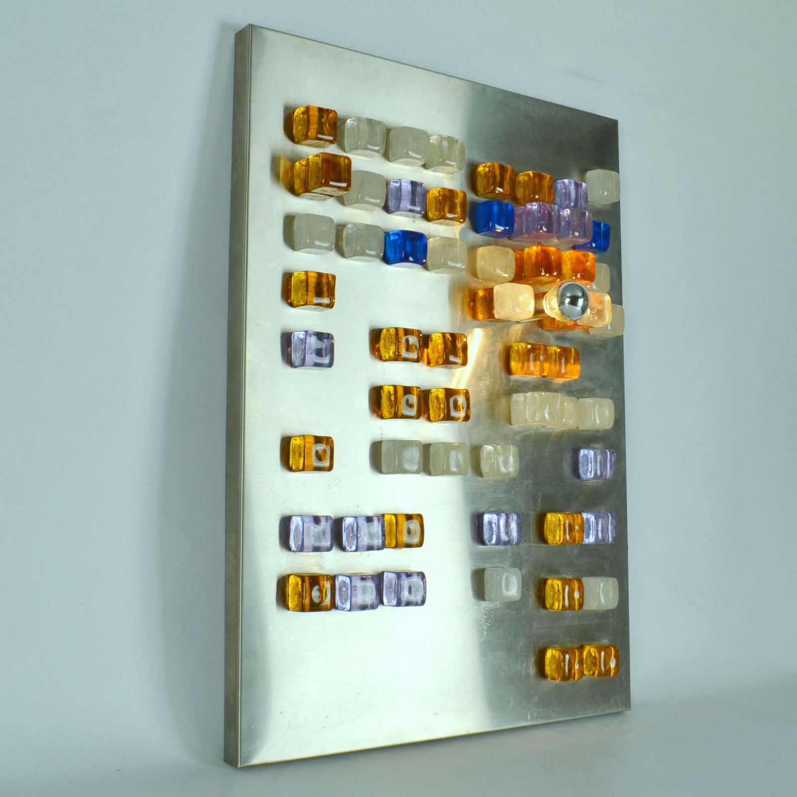 photo furniture Poliarte Wall Light Of Glass Cubes On Stainless Steel By Albano Poli