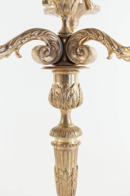photo for sale Pair Of Candelabra In The Style Of Louis XV In Gold Gilt Bronze, 19th Century