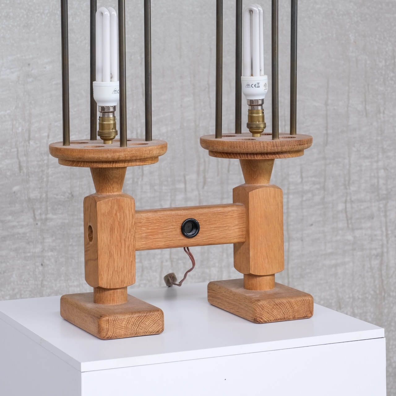 Pair Of Guillerme Et Chambron Mid Century French Table Lamps photo Lighting