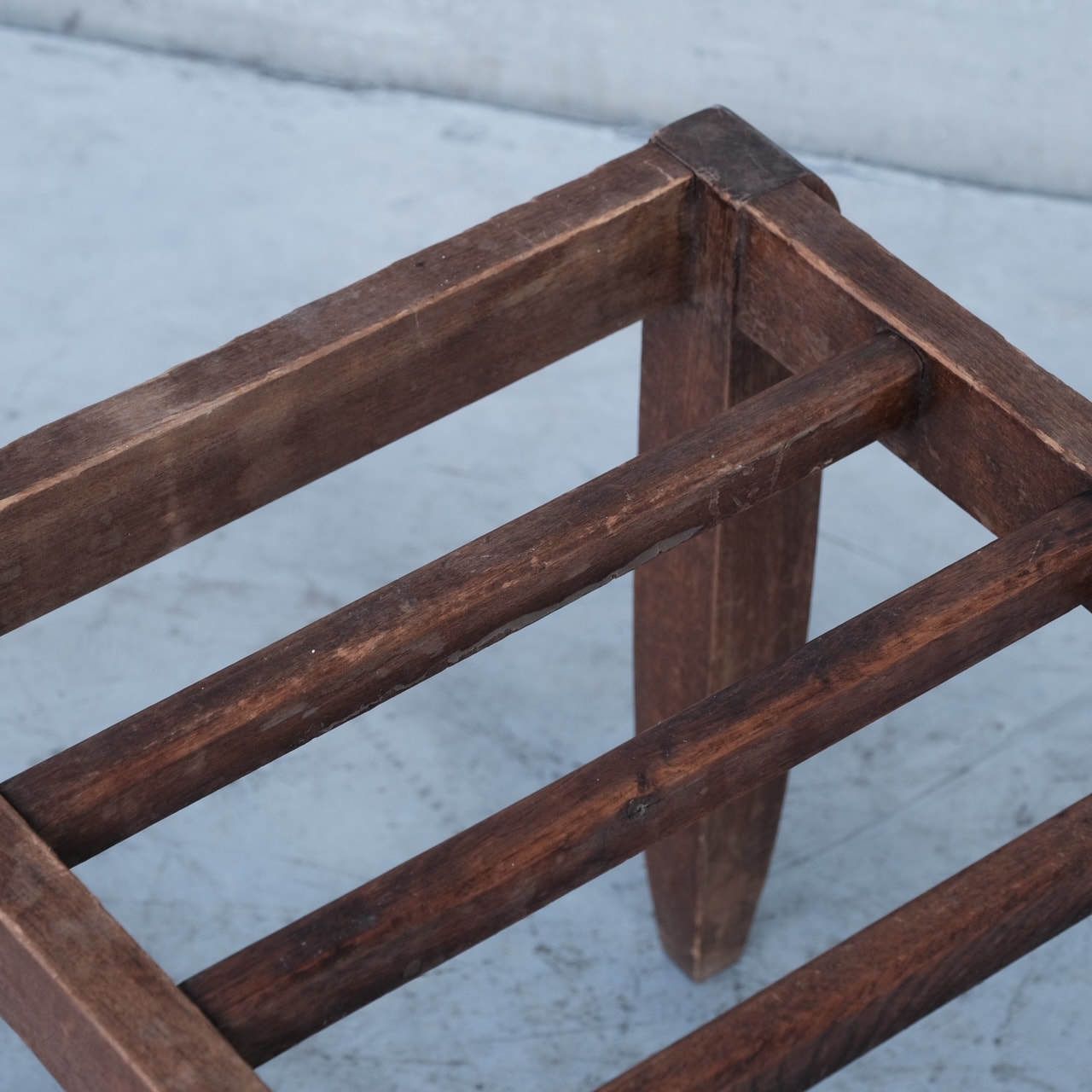 French Mid Century Wooden Luggage Racks (10) photo vintage