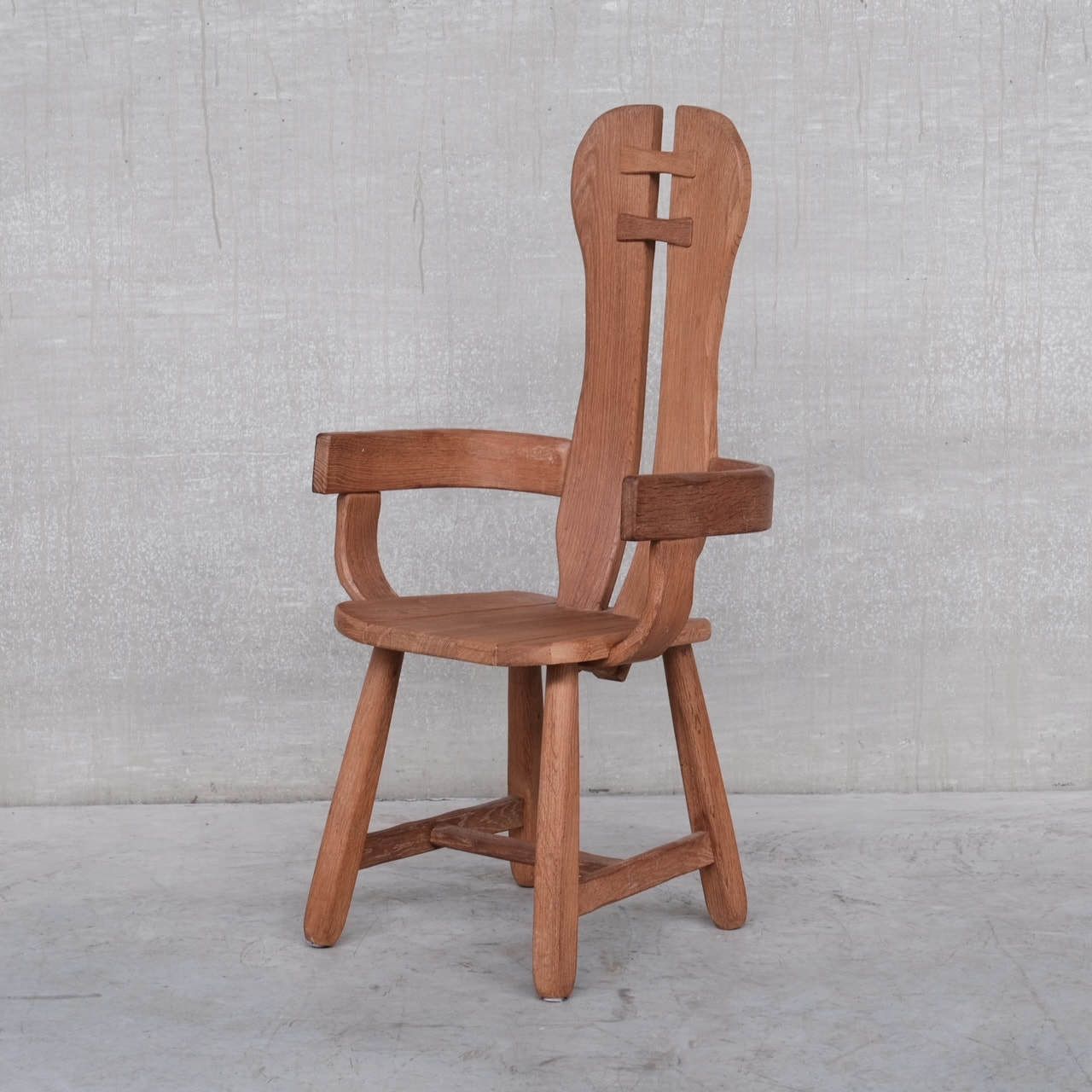 Belgium Oak Brutalist Mid Century Chairs By De Puydt (4) photo furniture