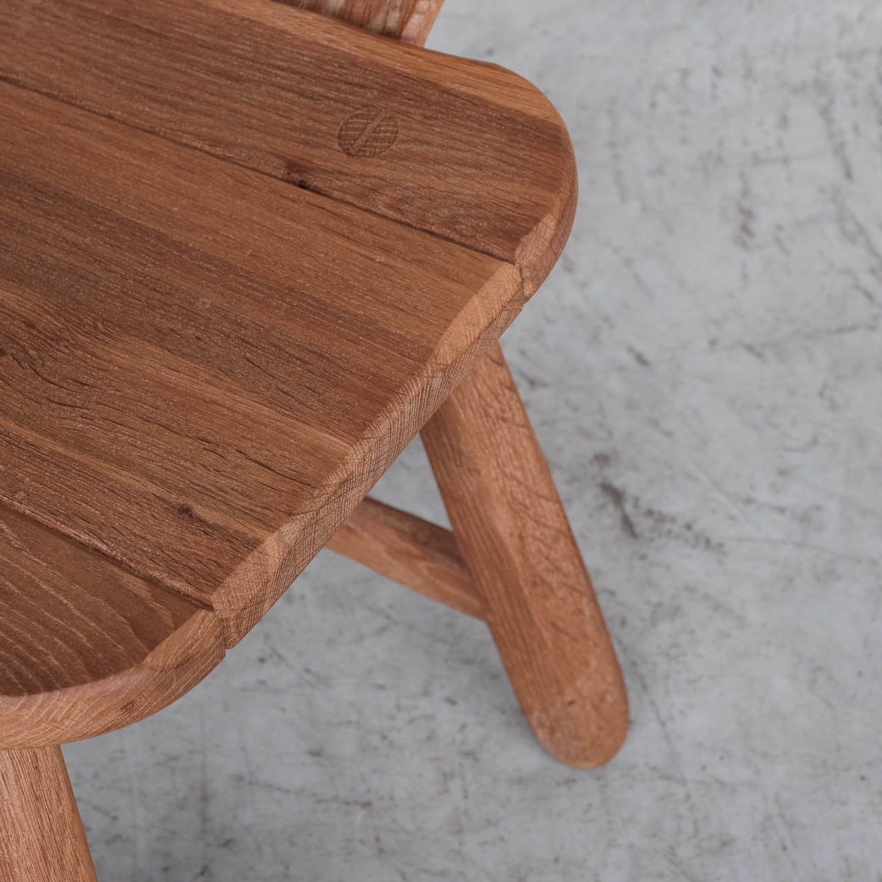 Belgium Oak Brutalist Mid Century Chairs By De Puydt (4) photo vintage