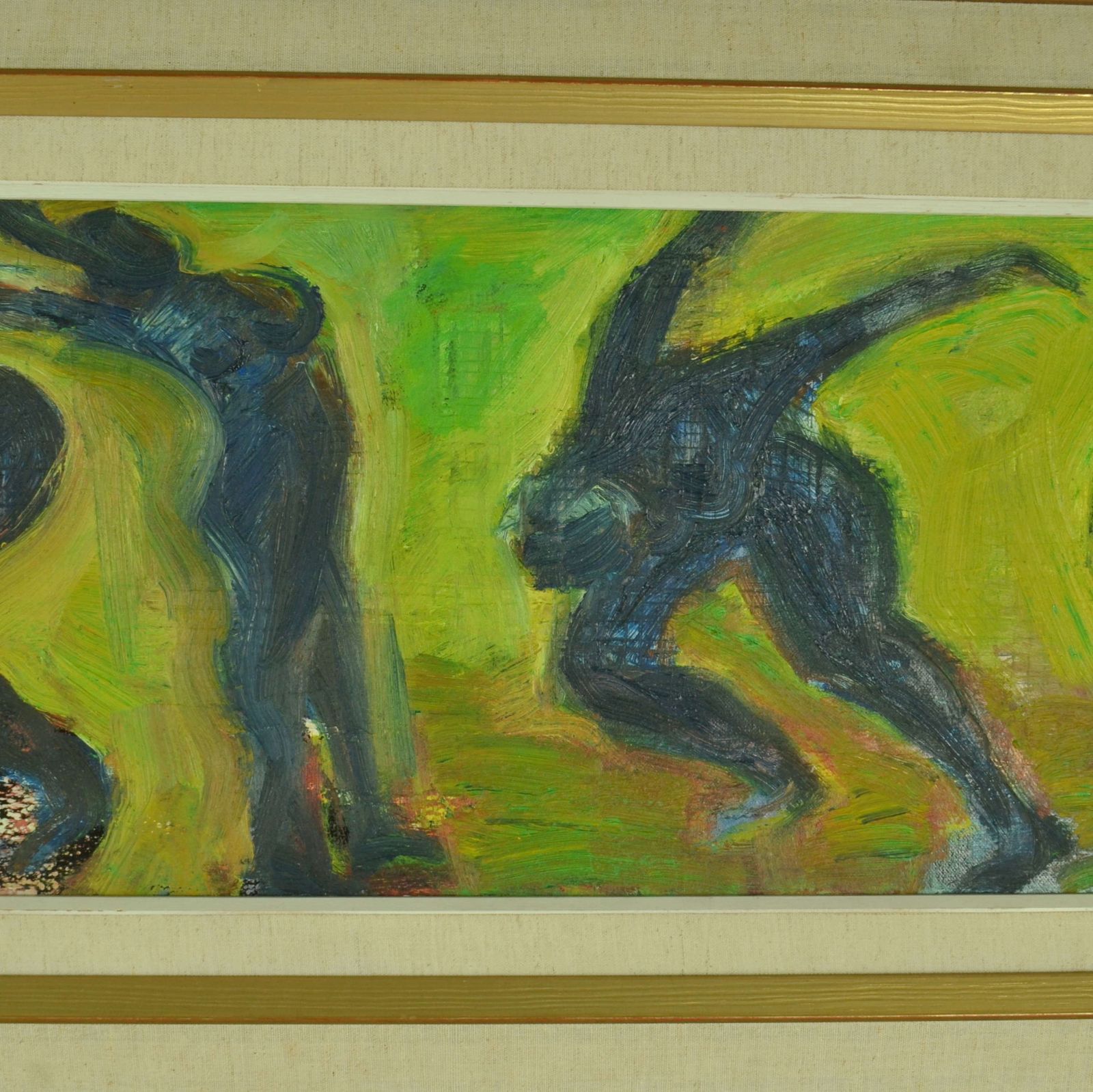 Swedish Painting Of Dancing Women In Green Field By R. Dagstrom photo furniture