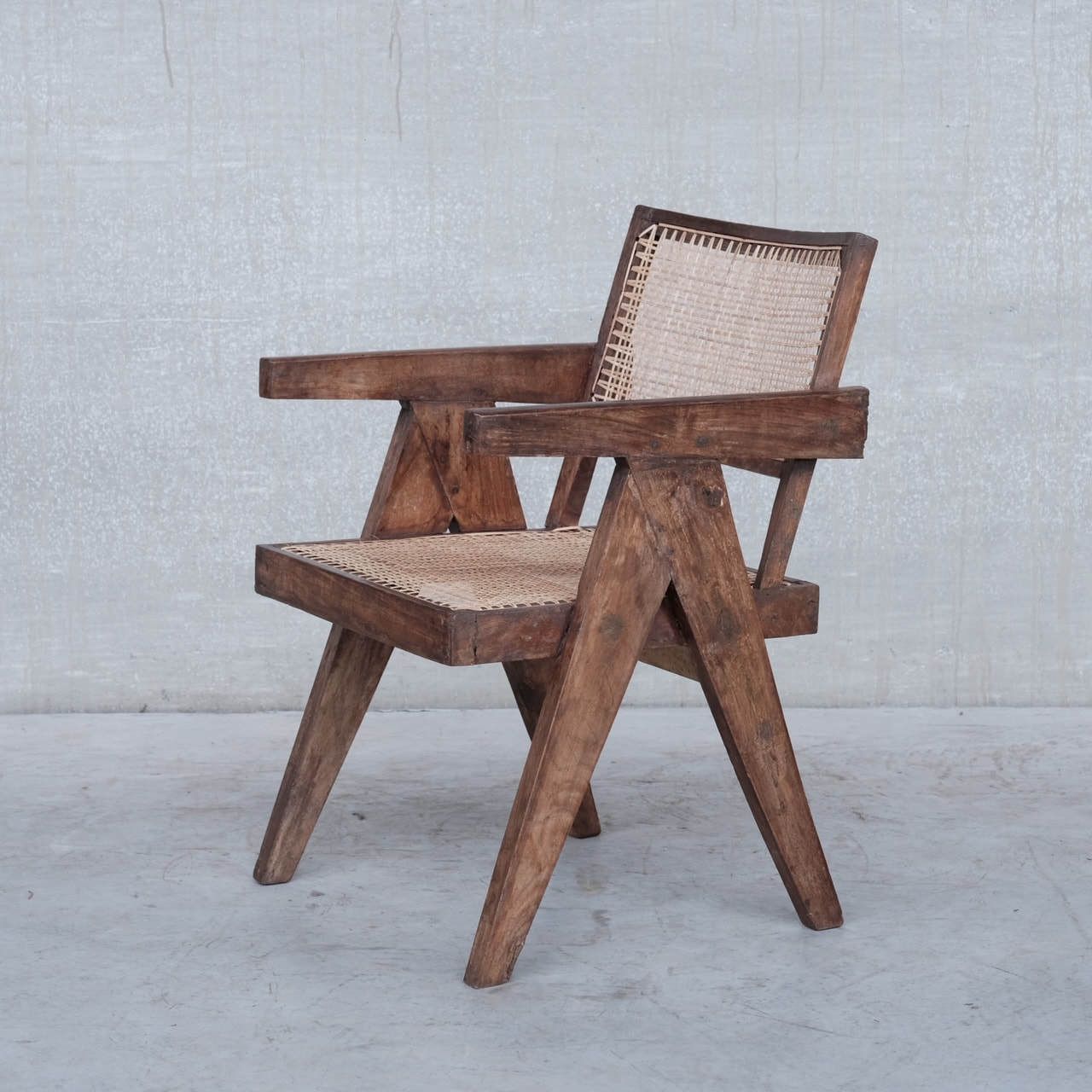 Pierre Jeanneret Mid Century Office Cane Chair Pj Si S8 B photo furniture
