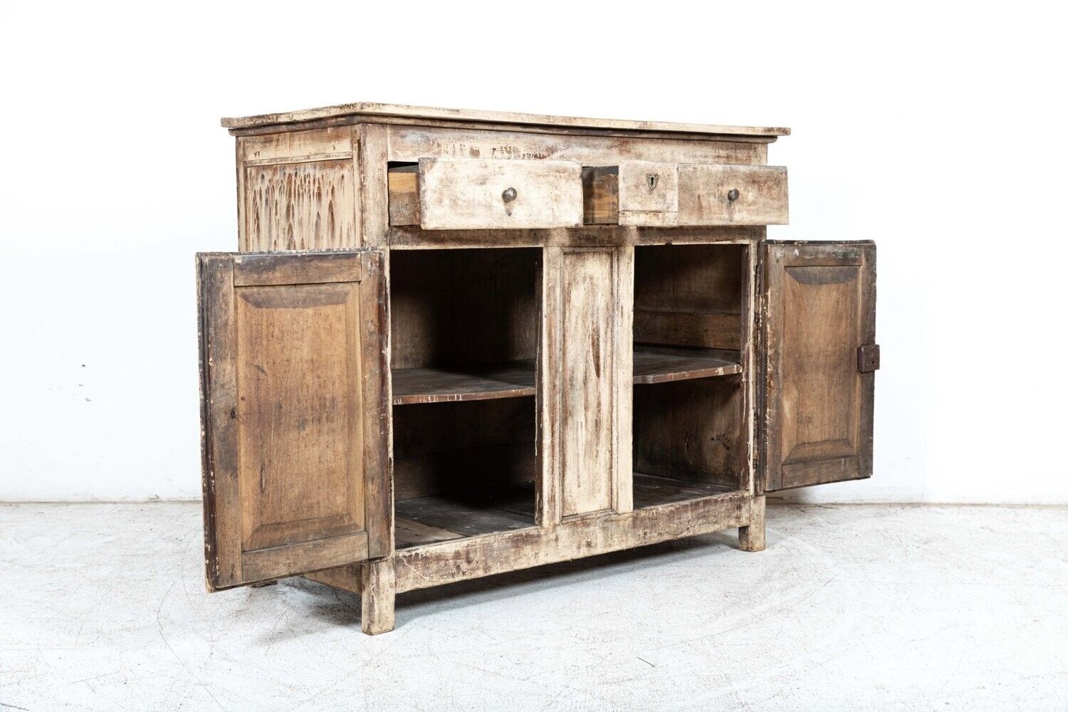 Early 19th French Provincial Fruitwood Painted Buffet photo Furniture