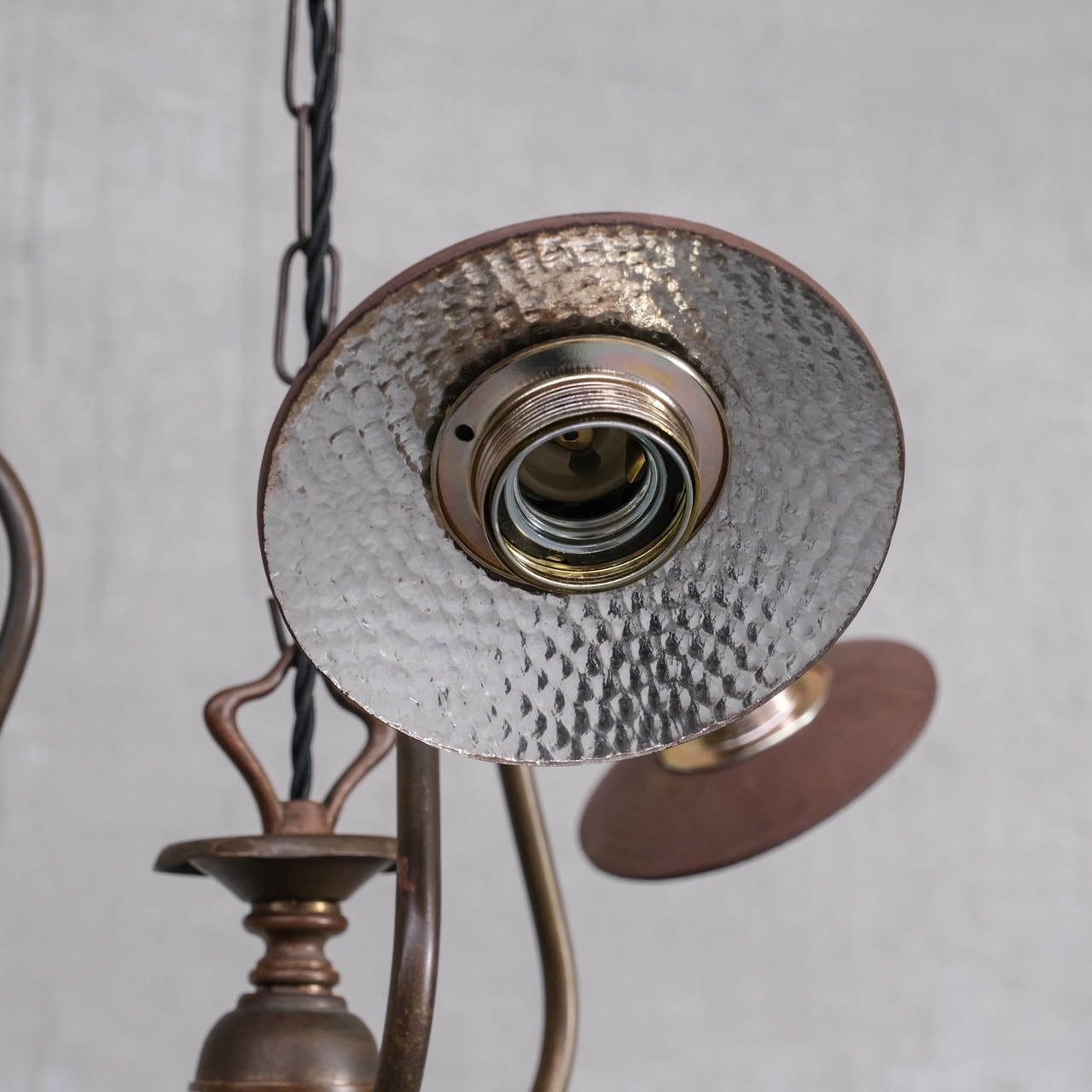 Antique English Swan Neck Mercury Glass Pendant Light/Chandelier photo 1950.0