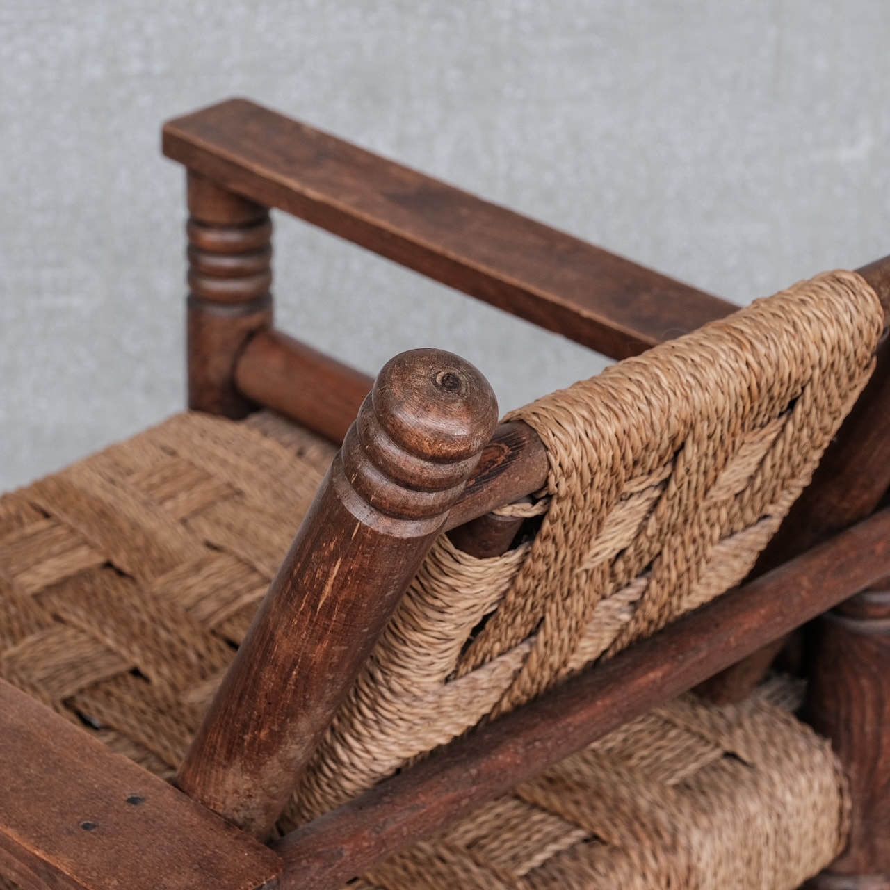 French Art Deco Cord And Oak Armchair Attr. To Charles Dudouyt photo Furniture