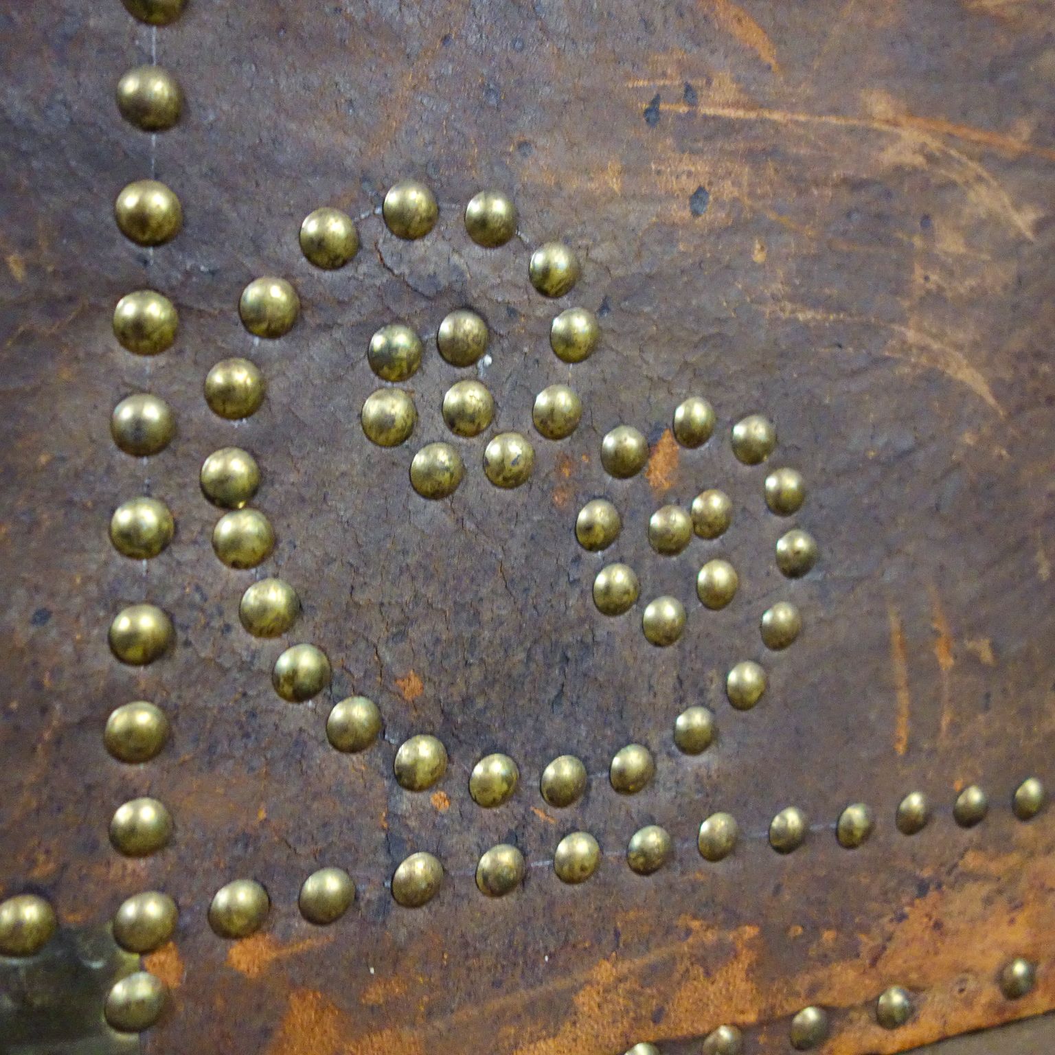 photo for sale Brocante Swedish Wedding Chest – Leather – 19th Century