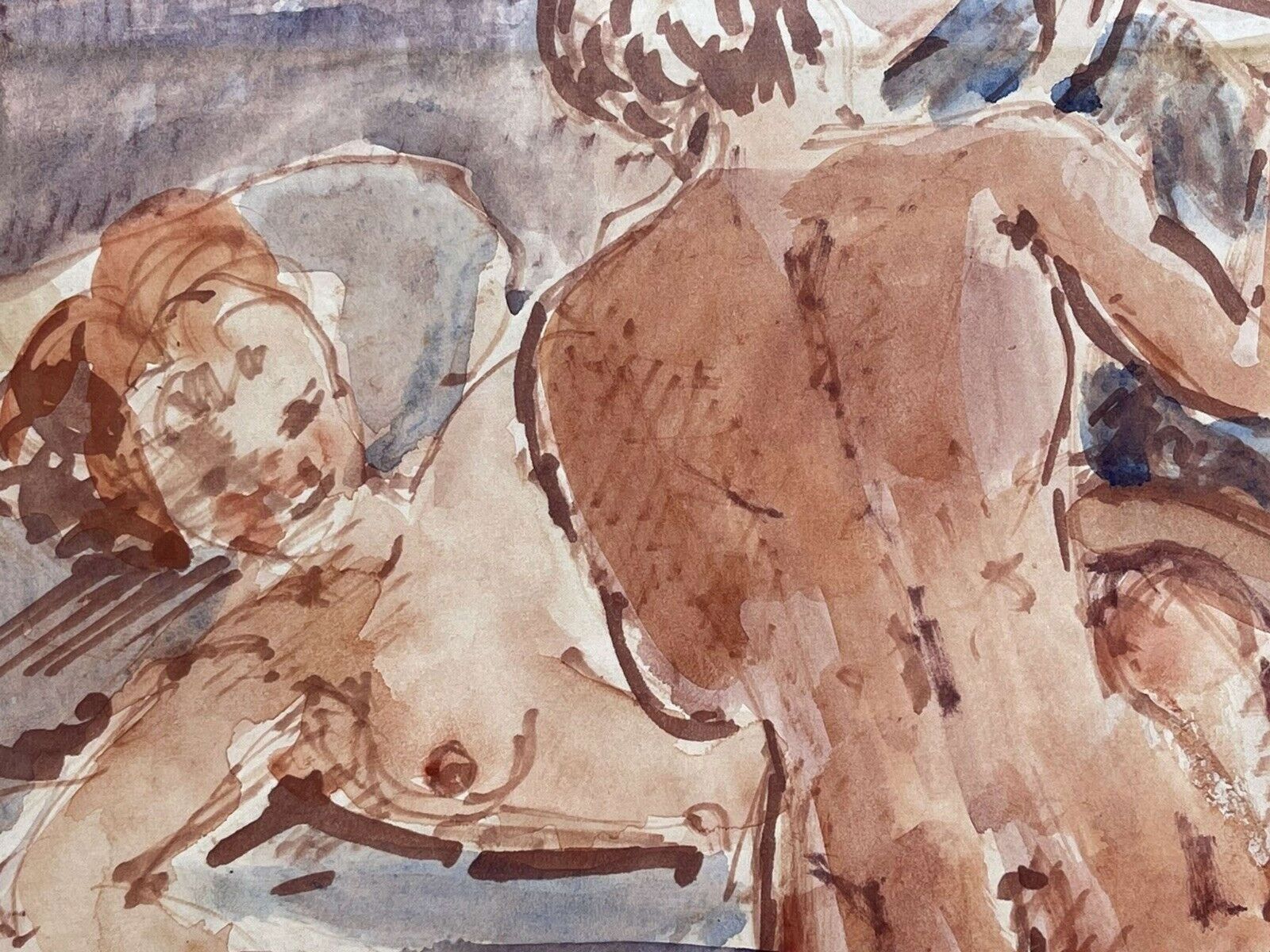 Stuart Scott Somerville Nude Couple Watercolour/ Gouache photo vinterior