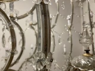 Gigantic Italian Crystal Chandelier 1950’s Fully Restored photo vintage