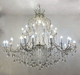 Gigantic Italian Crystal Chandelier 1950’s Fully Restored