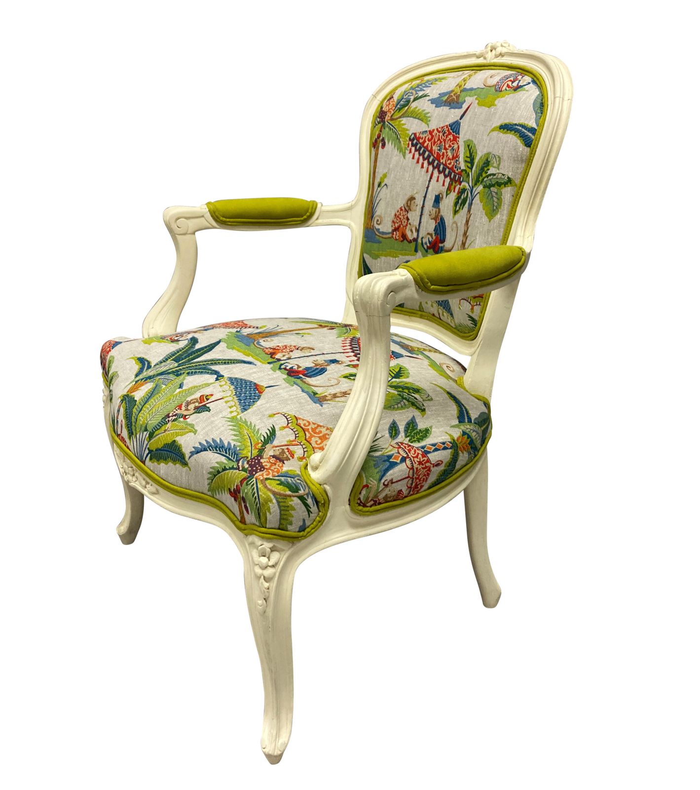 A Pair Of Louis XV Style Painted Armchairs photo Furniture