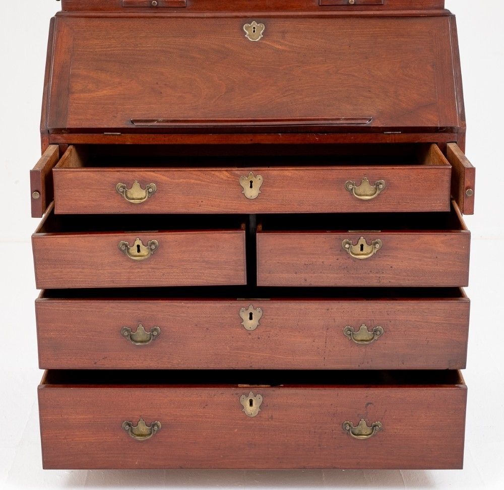 Georgian Bureau Bookcase Mahogany Antique photo vintage