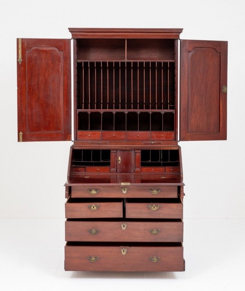 photo for sale Georgian Bureau Bookcase Mahogany Antique