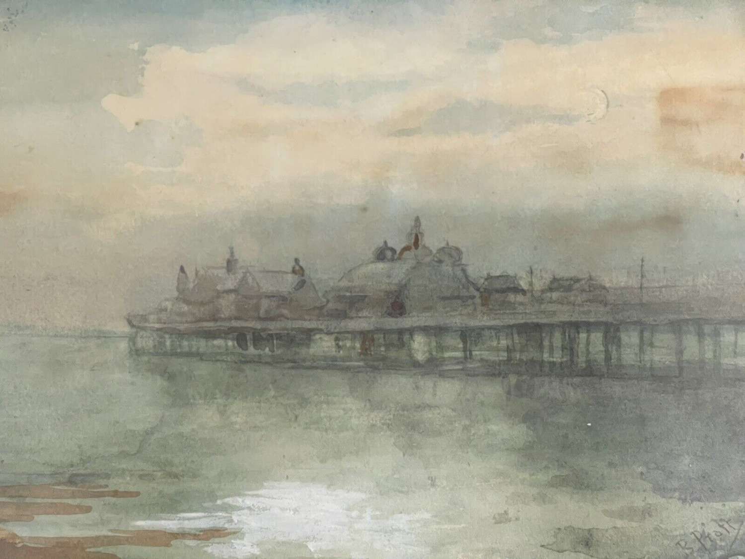 Original Watercolour Brighton Pier By B Pratt photo buy