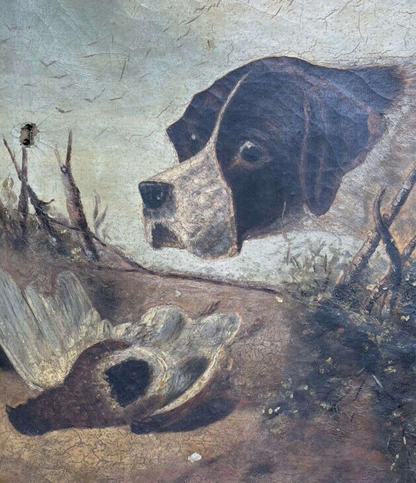 Original Oil Painting After Richard Ansdell “ Pointer And Partridge photo furniture