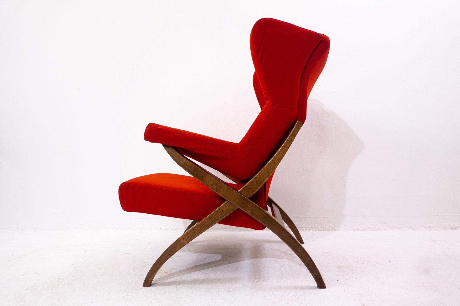 Red Mid Century Modern "Fiorenza" Armchair By Franco Albini For Arflex photo for sale