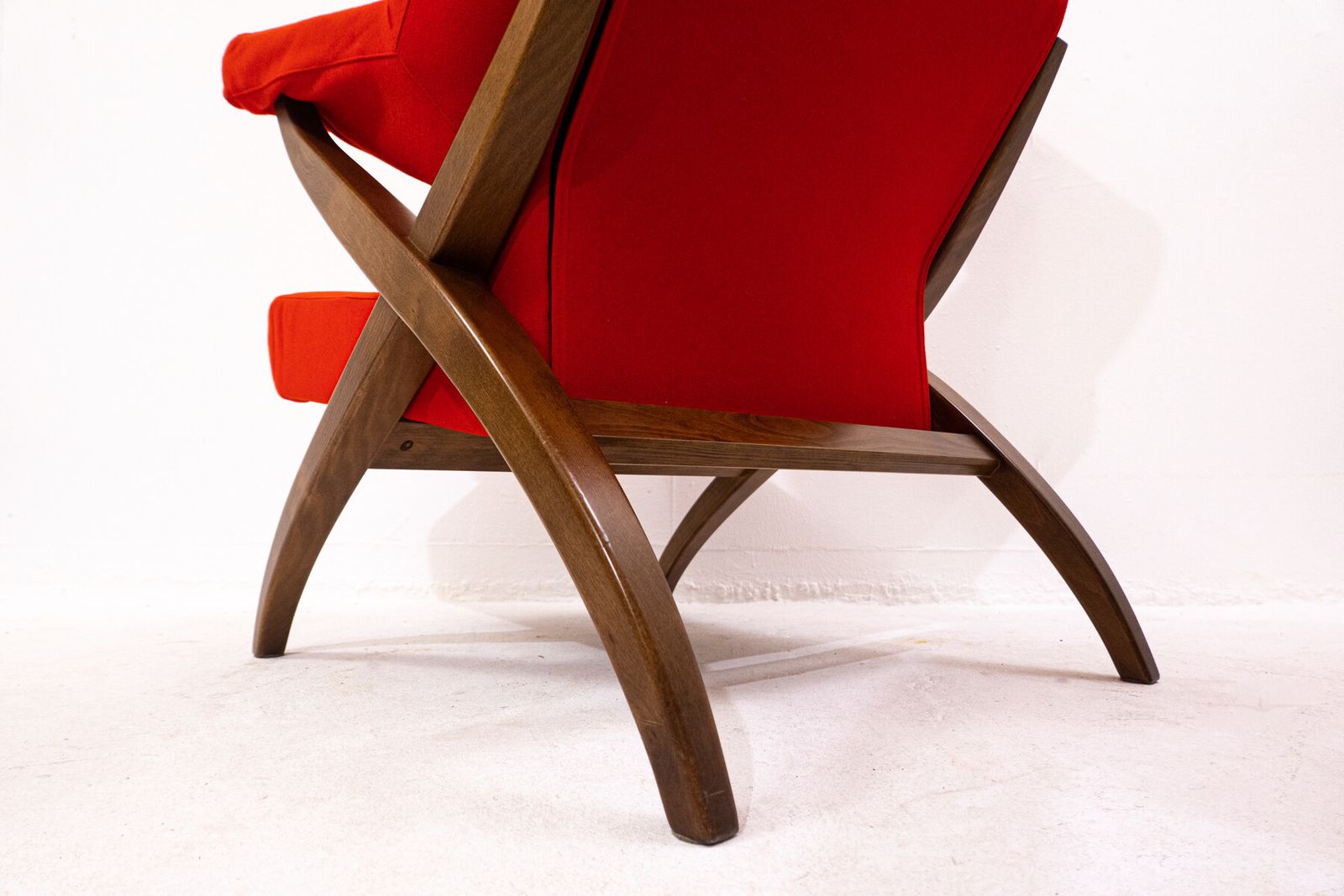 Red Mid Century Modern "Fiorenza" Armchair By Franco Albini For Arflex photo vinterior