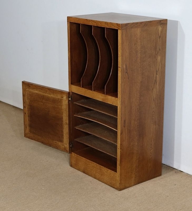 Small Filing Cabinet In Solid Oak – 1950 photo for sale