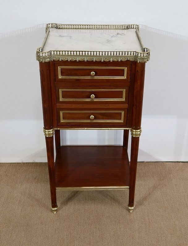 Small Middle Cabinet In Solid Mahogany And Marble, Louis XVI Style   Period 1900 photo furniture