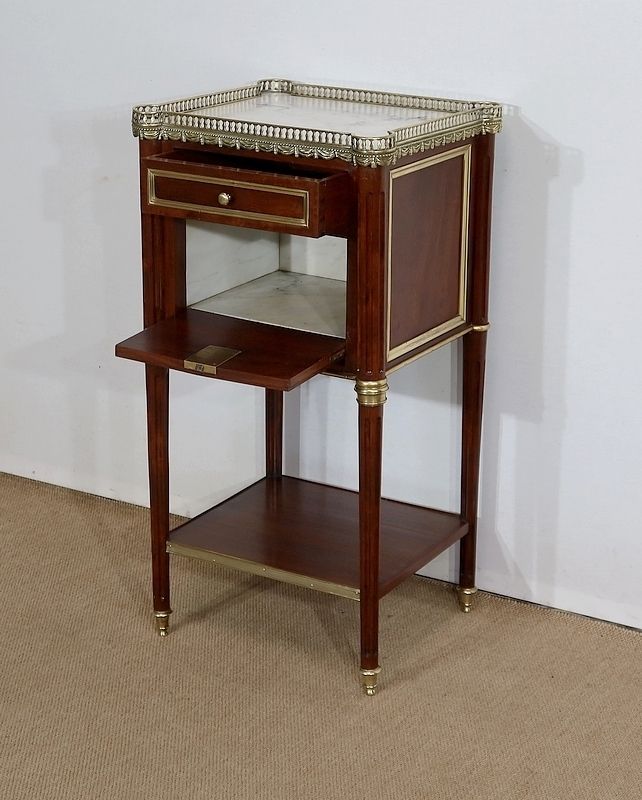 Small Middle Cabinet In Solid Mahogany And Marble, Louis XVI Style   Period 1900 photo for sale