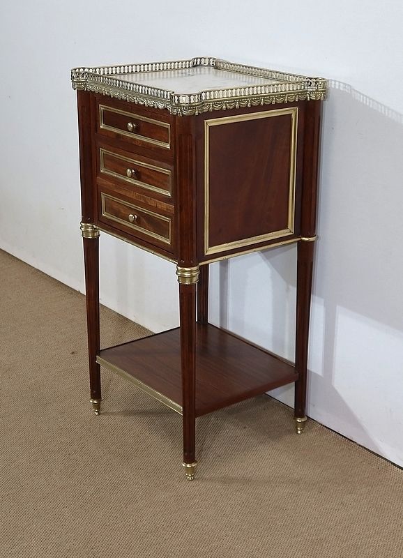 Small Middle Cabinet In Solid Mahogany And Marble, Louis XVI Style   Period 1900 photo 2420.5
