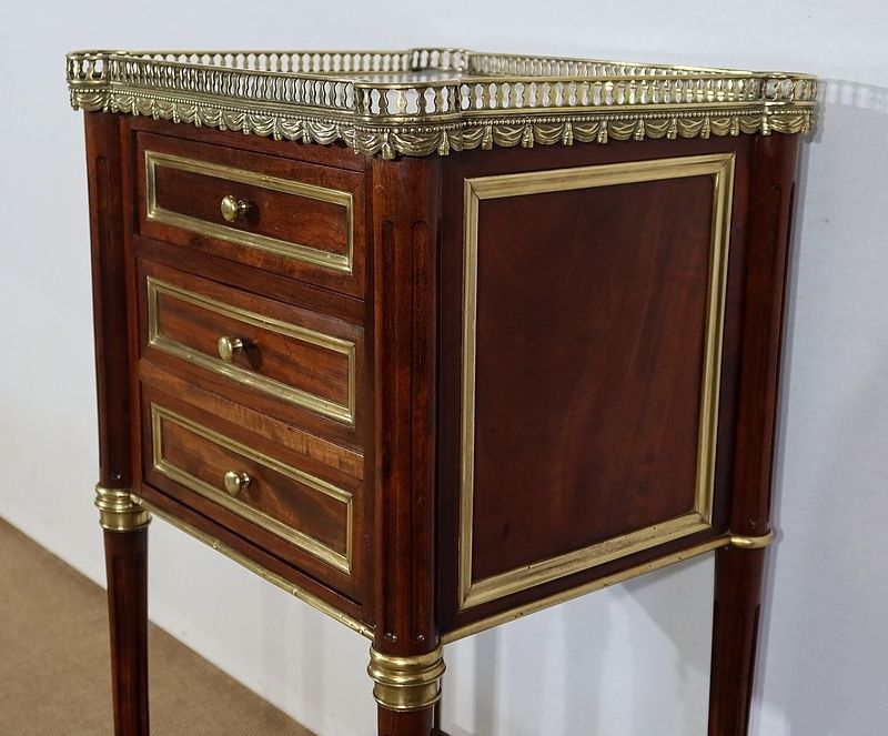 photo buy Small Middle Cabinet In Solid Mahogany And Marble, Louis XVI Style   Period 1900