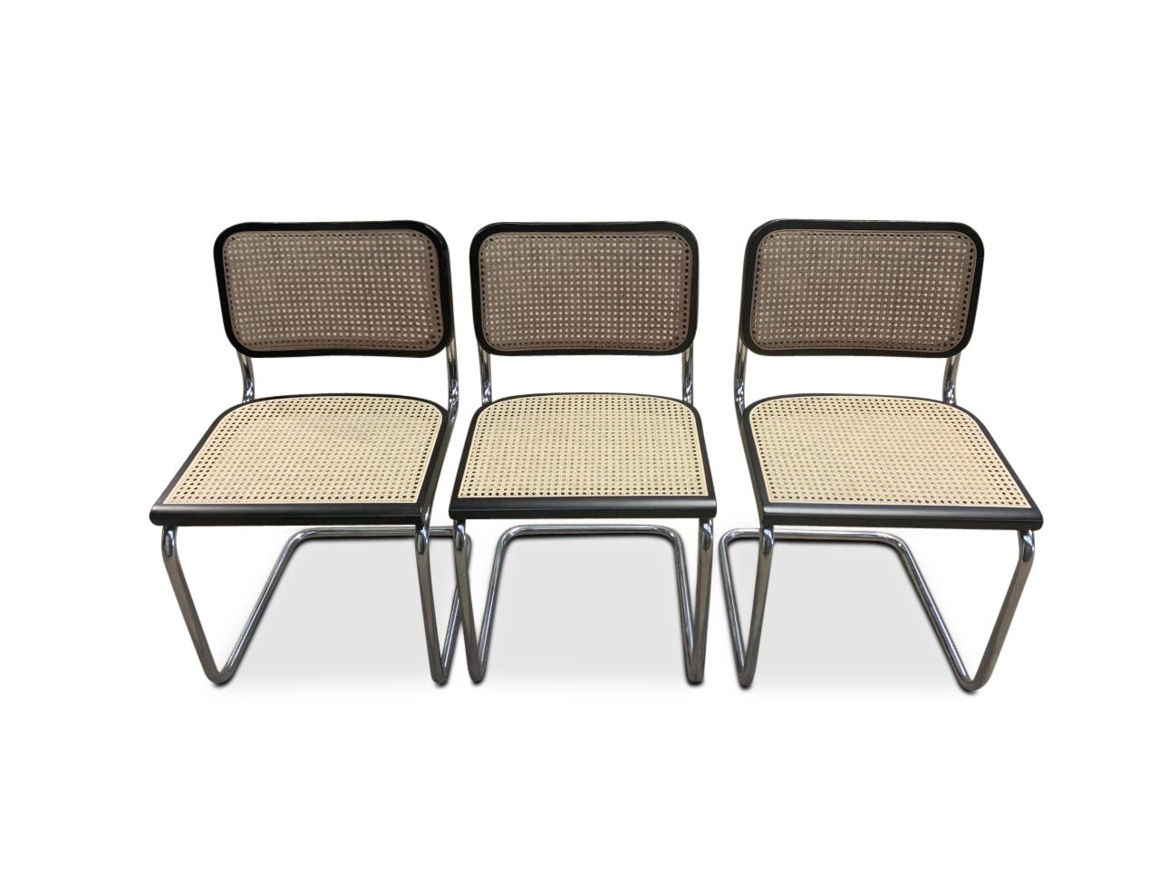 Cesca B 32 Ebonised Wood Cantilever Chair With Weave Seat A Later Marcel Breuer Made In Italy Pricing Per Chair Three Chairs In Stock Ol photo furniture