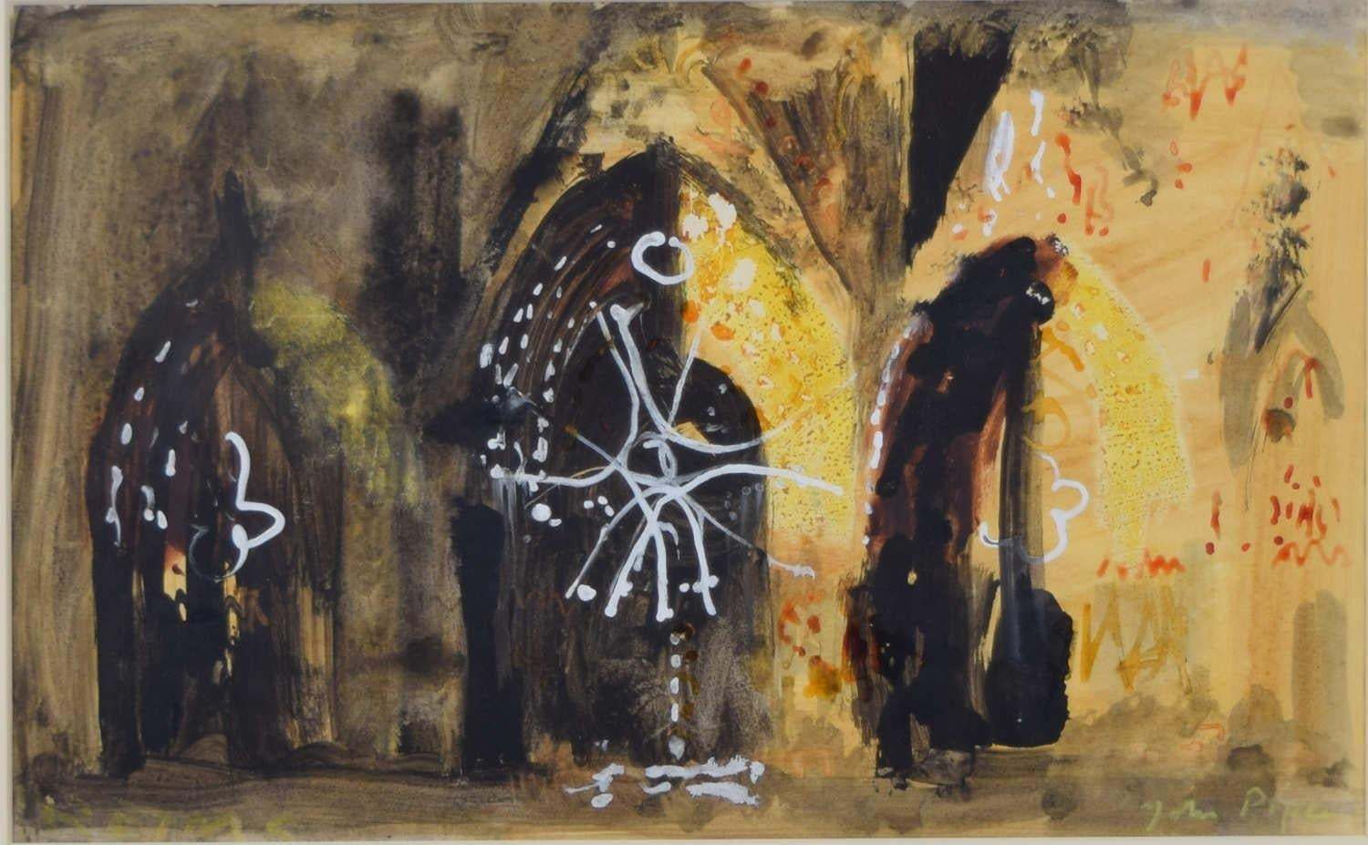 John Piper Rheims Cathedral, France Watercolour/Gouache/Ink Reims C.1960
