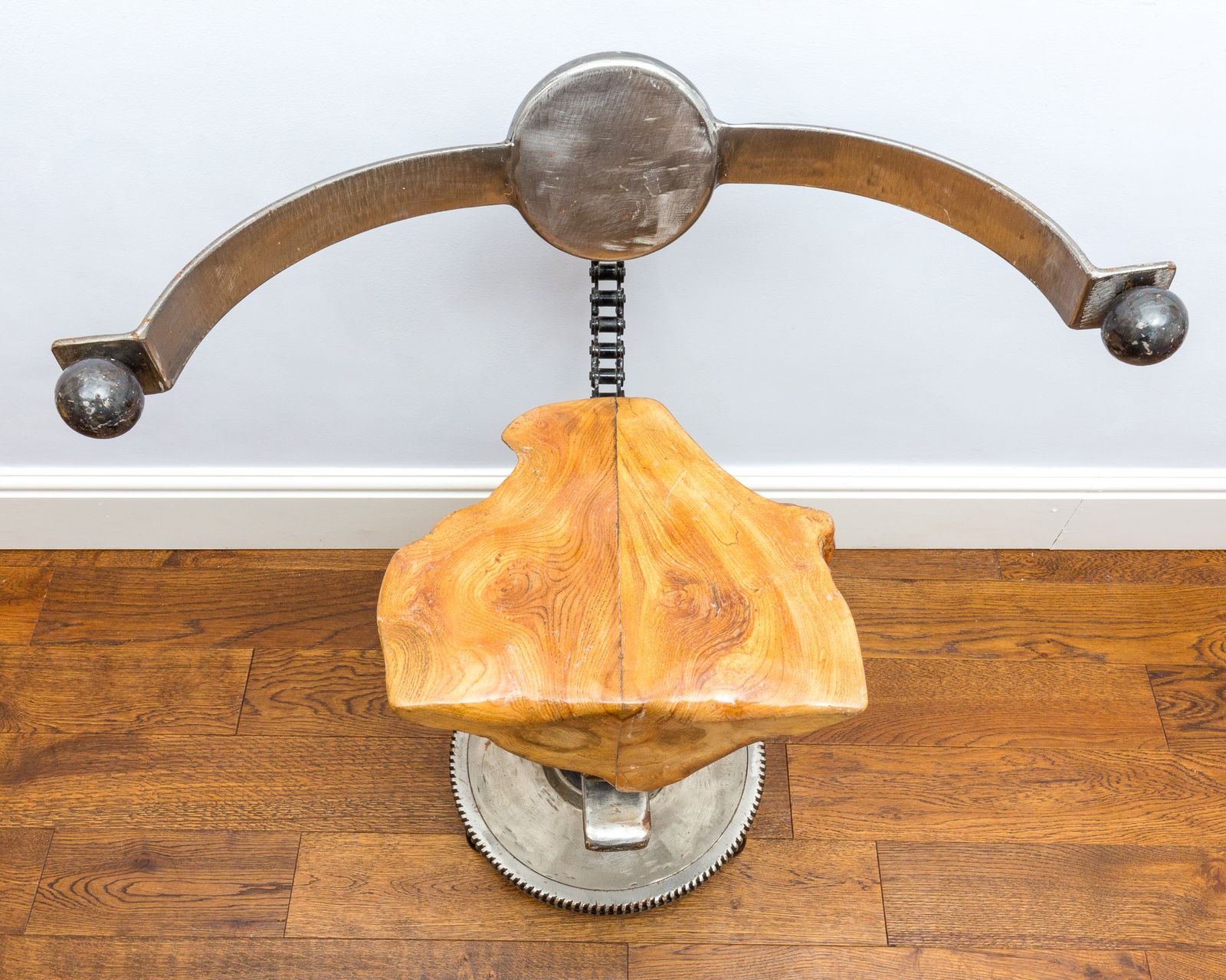 1500.0 Sculptural Barstool Mechanical Industrial Brutalist Salvaged Steampunk Statement Chair Mancave photo