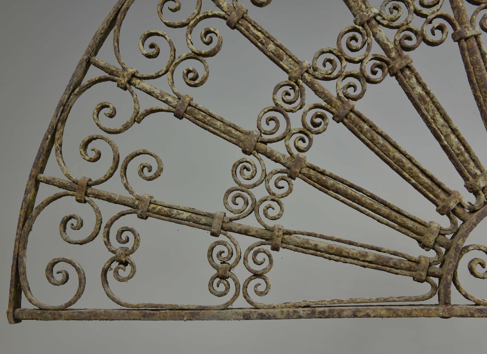 Antique Wrought Iron Demilune Overdoor Grill photo furniture
