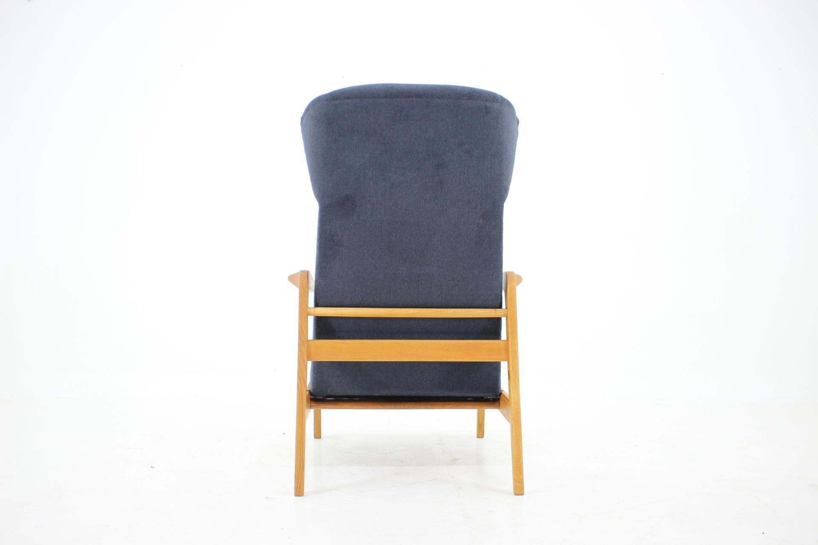 1960s Oak Reclining Wing Chair, Czechoslovakia photo buy