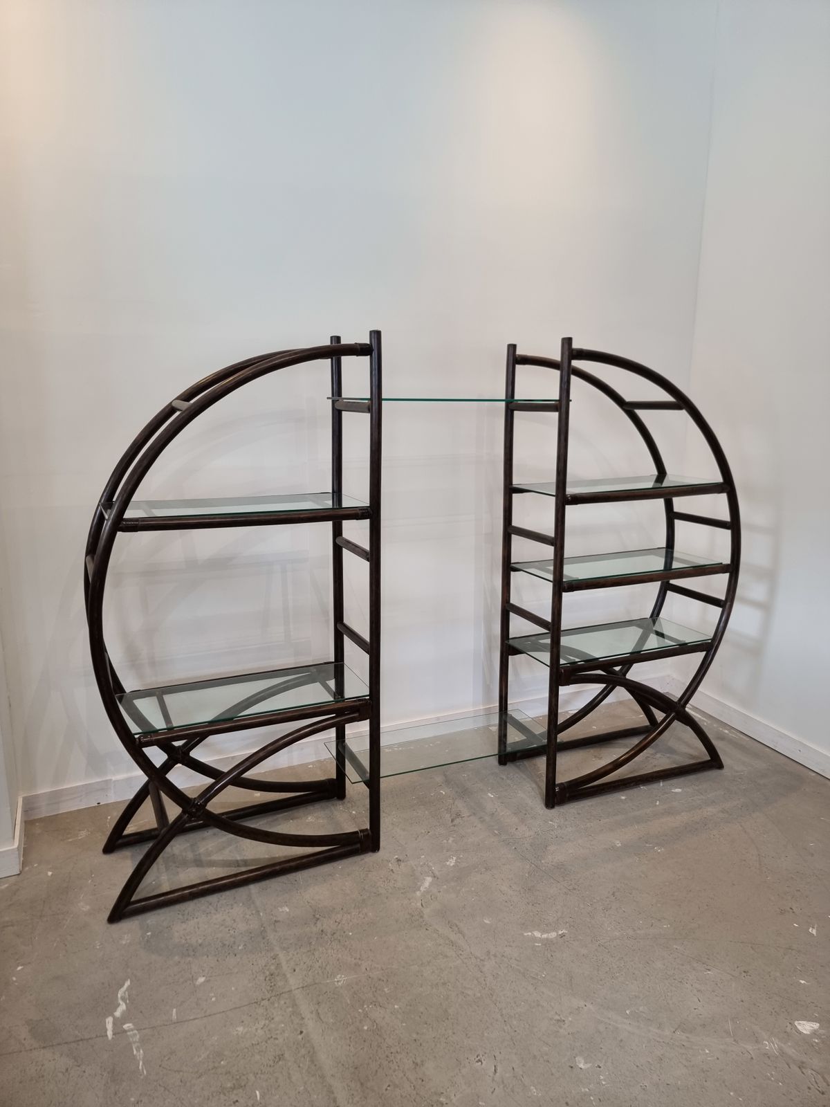 Brown Rattan Roomdivider, Boho photo vintage