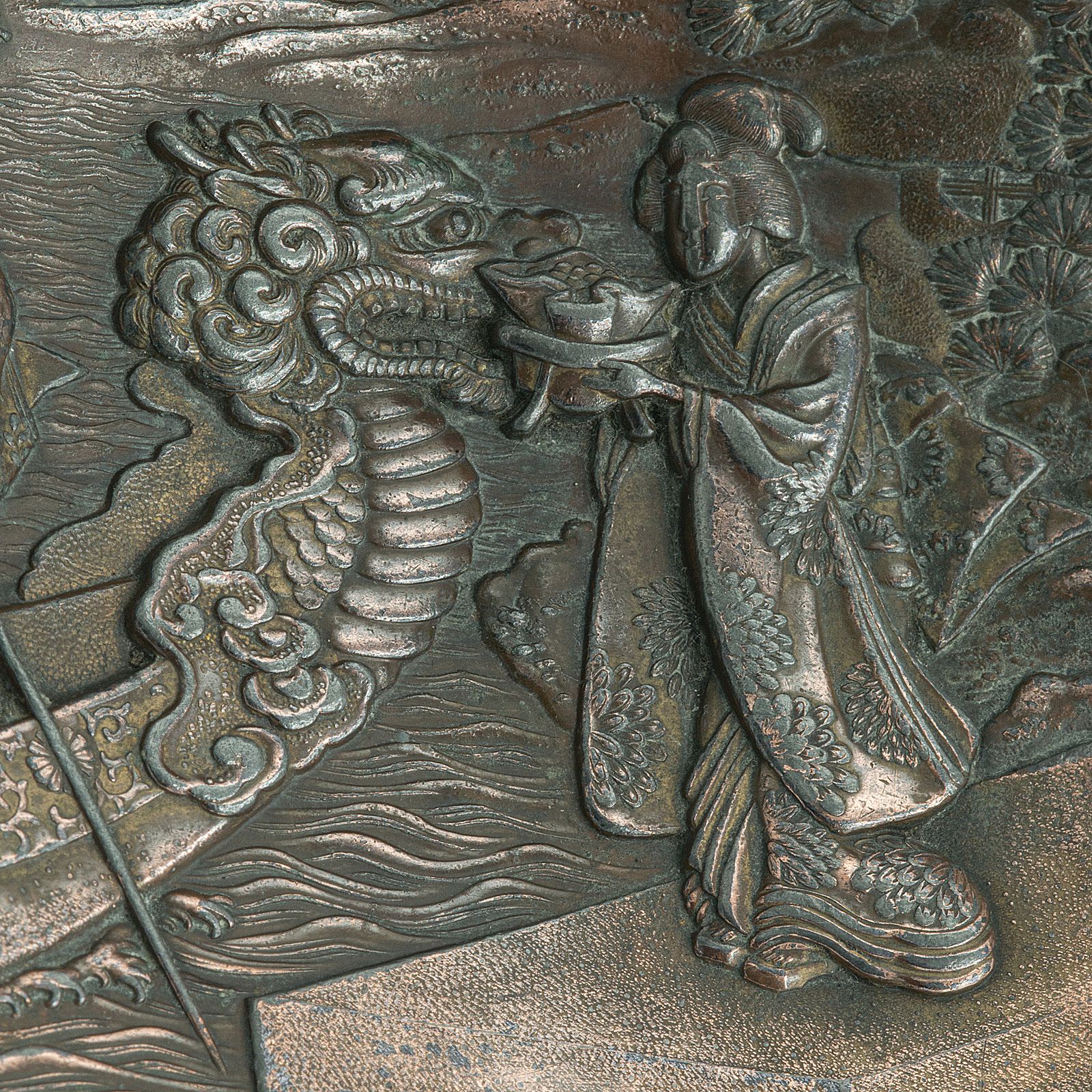 photo for sale Pair Of Antique Momo Dishes, Japanese, Serving Tray, Meiji, C.1900