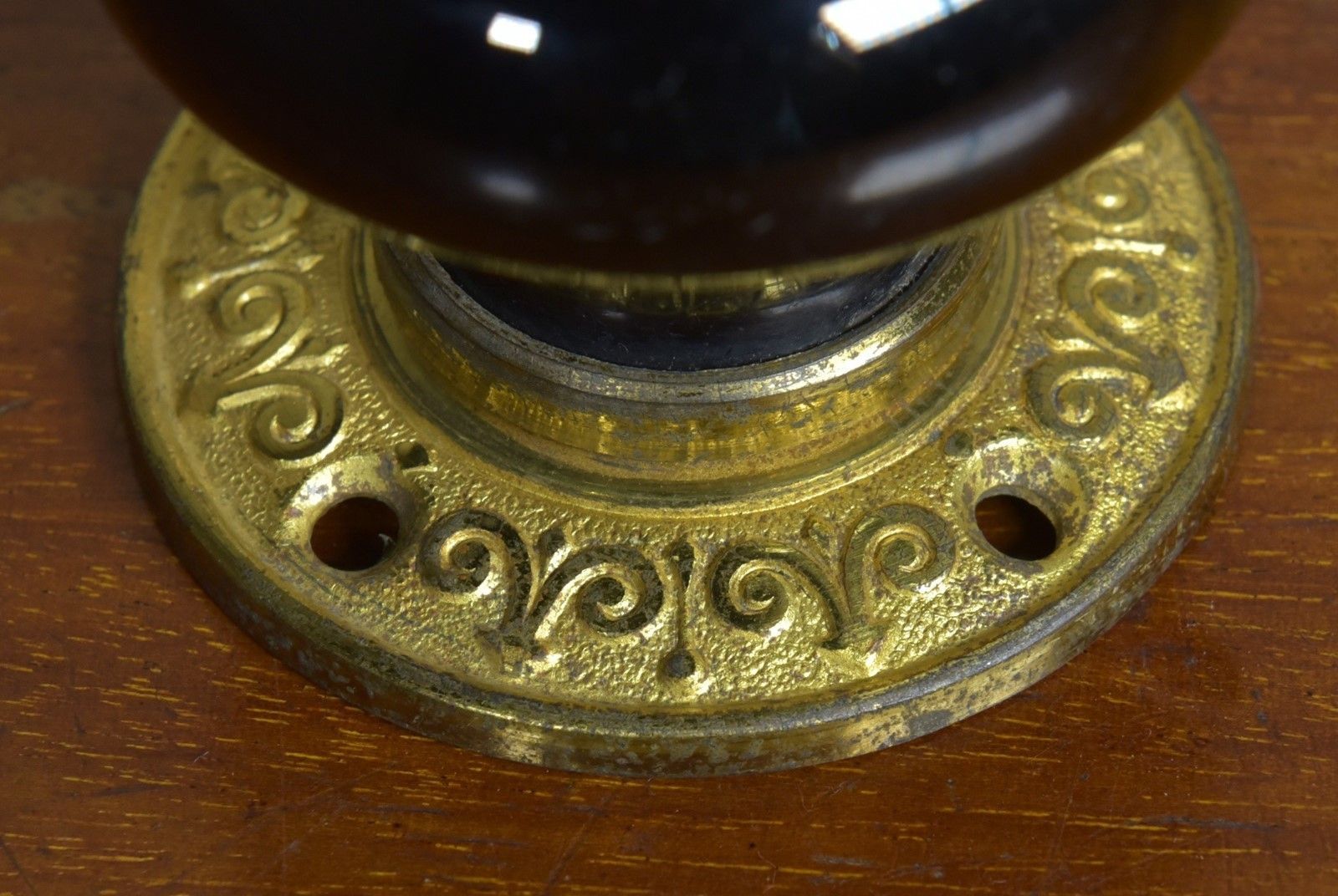 Anique Ceramic & Brass Doorknobs   Two Pairs photo furniture