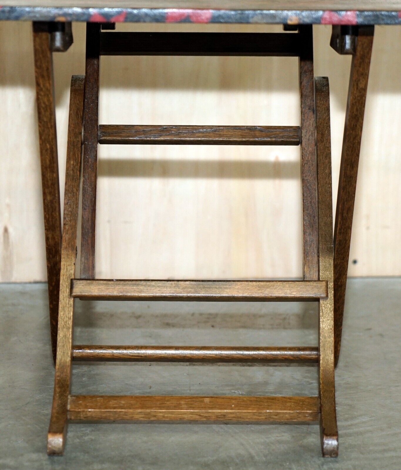 photo for sale Pair Of Mid Century Modern English Oak Side End Card Wine Games Folding Tables