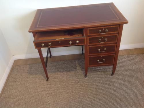 Single Pedestal Mahogany Desk By Maple photo for sale