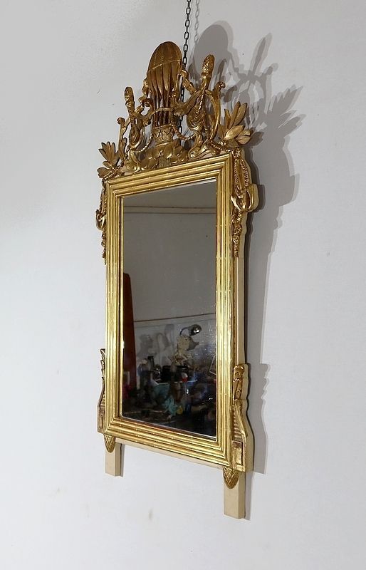 Mirror In Wood Gilded With Gold Leaf Louis   19th Century photo for sale