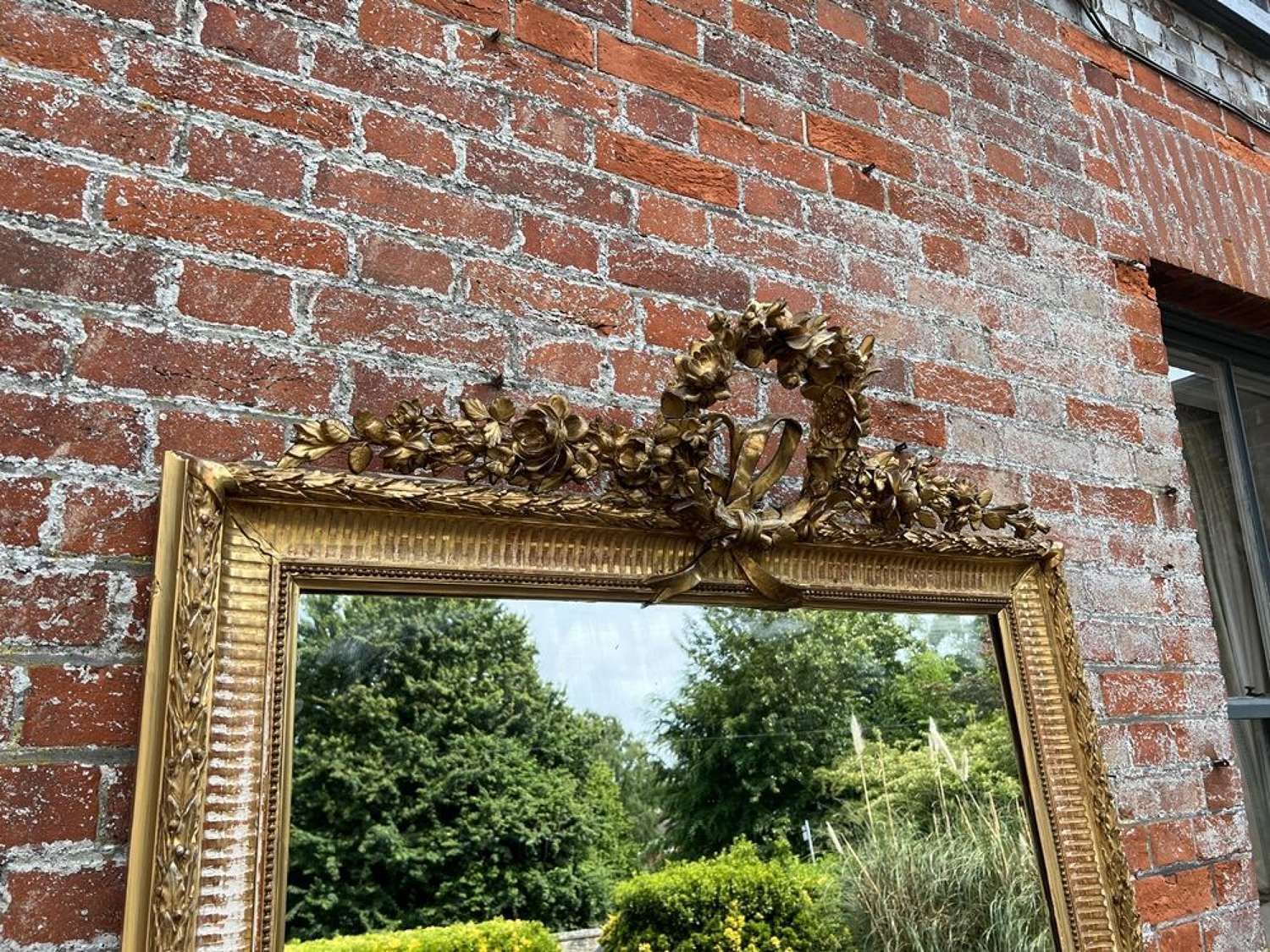 An Exceptional Large Antique French 19th C Original Gilt Mirror. photo Home Decor