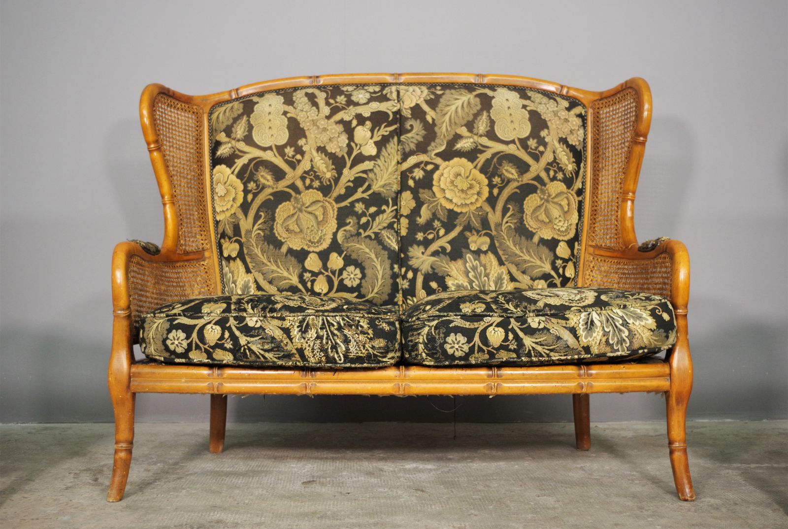 Sofa And 2 Armchairs Set In Bamboo And Wicker From The 1980s photo furniture