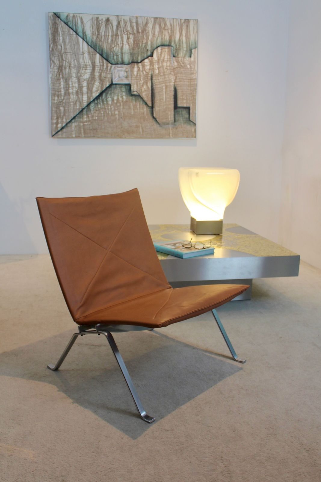photo vinterior Stainless Steel And Brass Coffee Table By Jean Claude Dresse