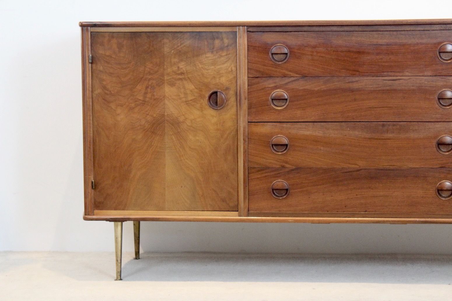 Walnut And Brass Sideboard By William Watting For Fristho Modernart Denmark photo vintage