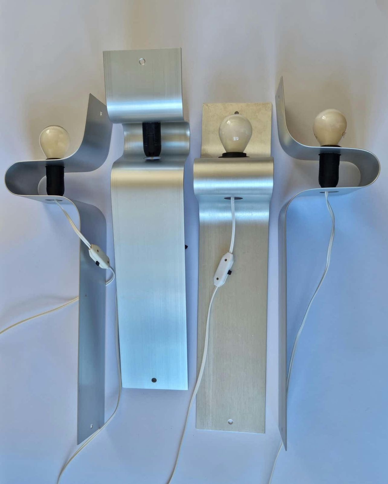 Set Of Four Mid Century Wall Lamps, Italy, 1980s photo vintage