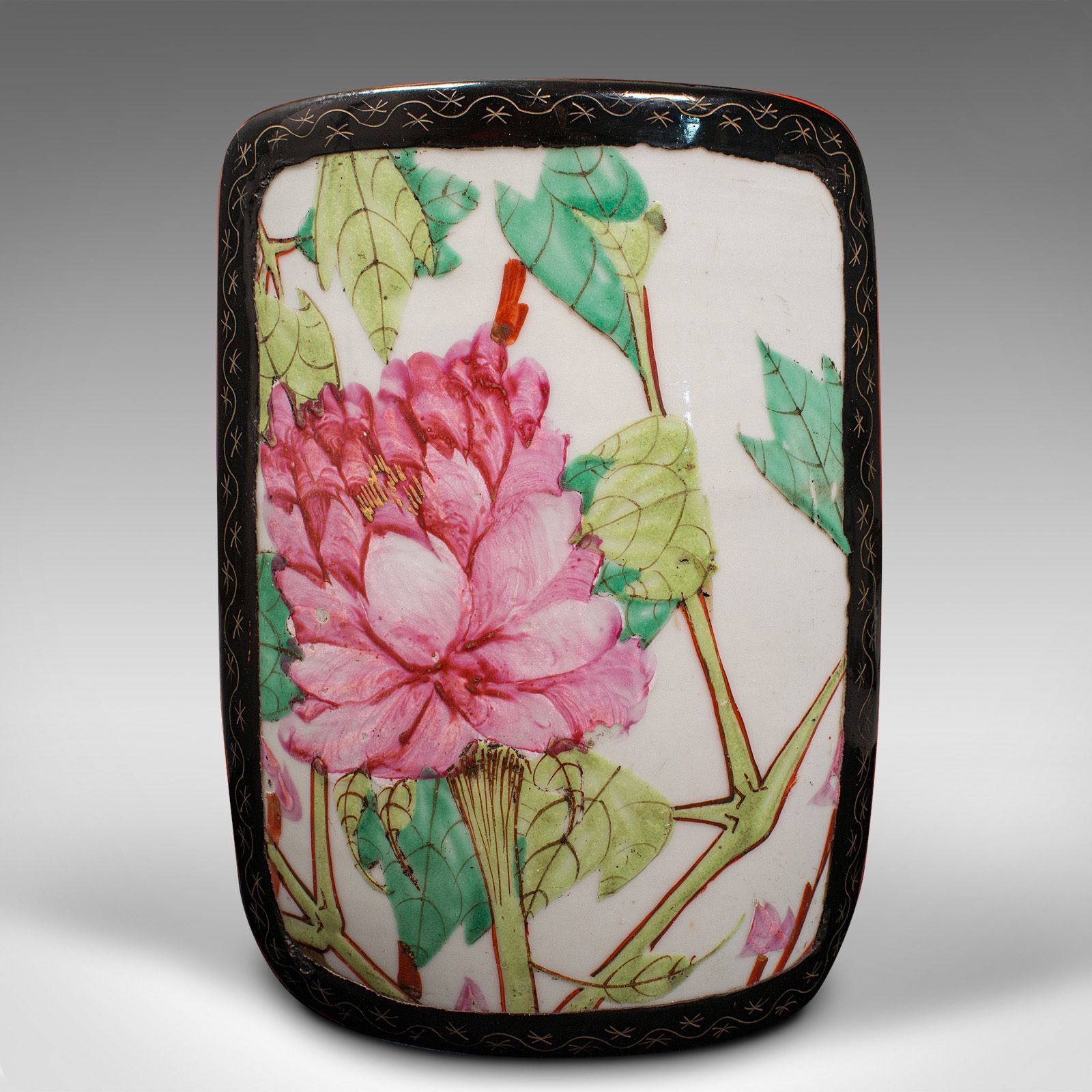 Vintage Dome Top Box, Japanned, Trinket, Jewellery Case photo vinterior