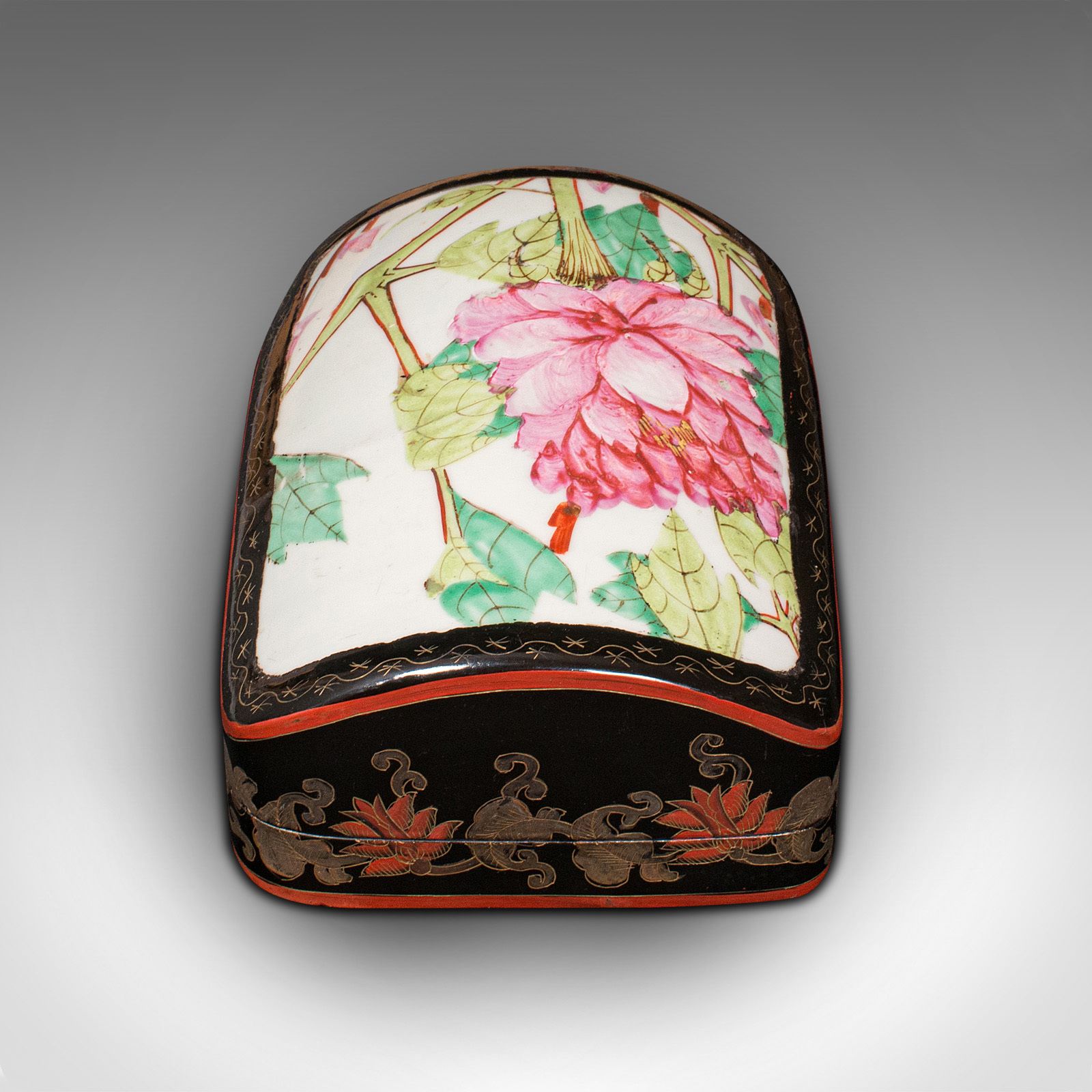 photo for sale Vintage Dome Top Box, Japanned, Trinket, Jewellery Case