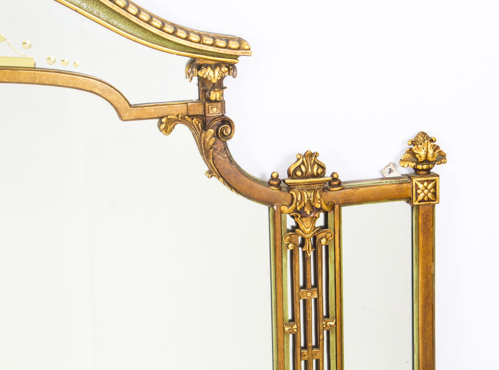 Large English Art Deco Overmantel Mirror C.1920 137x182cm photo vintage